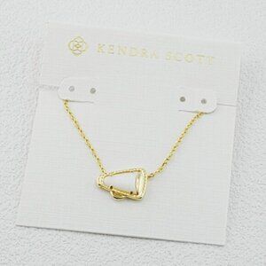 🎁Kendra Scott White Stone Gold Cheer Necklace